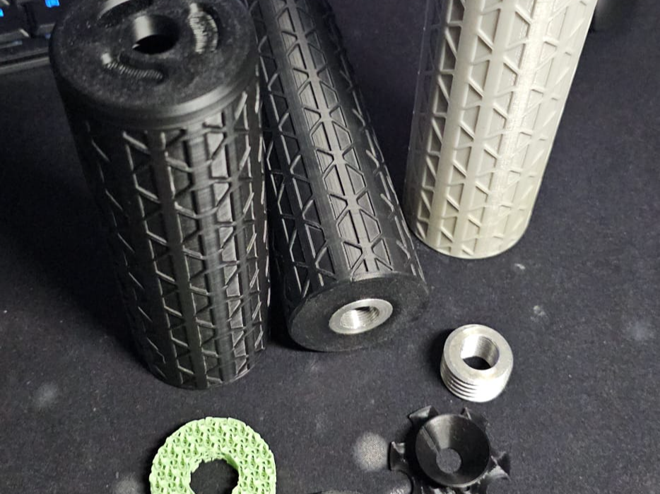 suppressor for an airsoft gun 50 x 150 mm