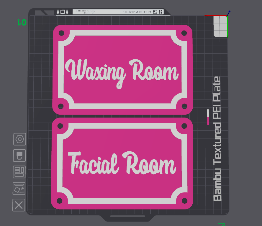 Facial Room, Waxing Room, Hair Station  Plaques