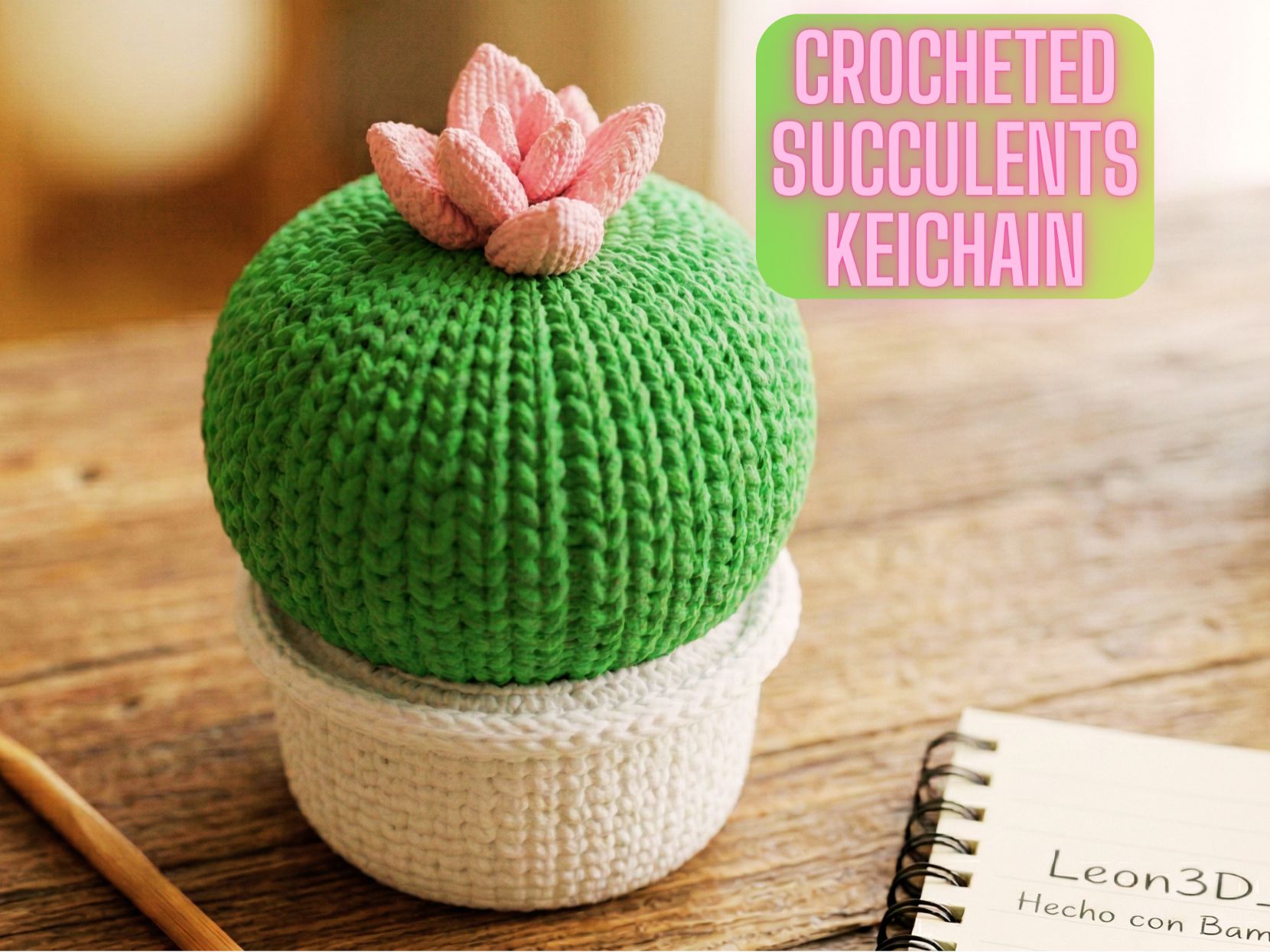 Amigurumi Succulent keychain