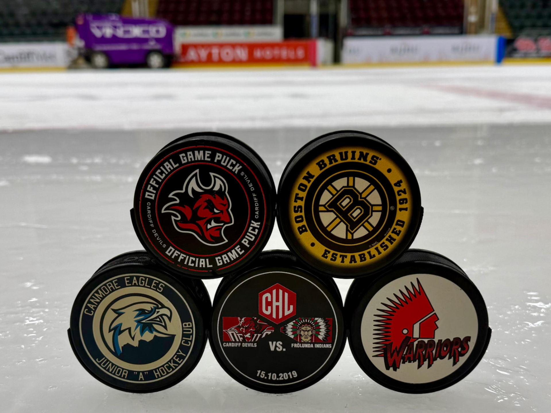 Wall Mounted Ice Hockey Puck Display