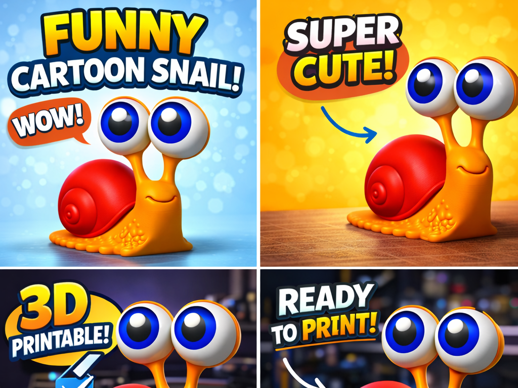 Funny Cartoon Snail – 3D Printable Character