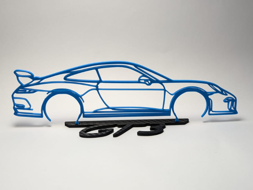 Porsche GT3 991 Silhuette Wallart with base