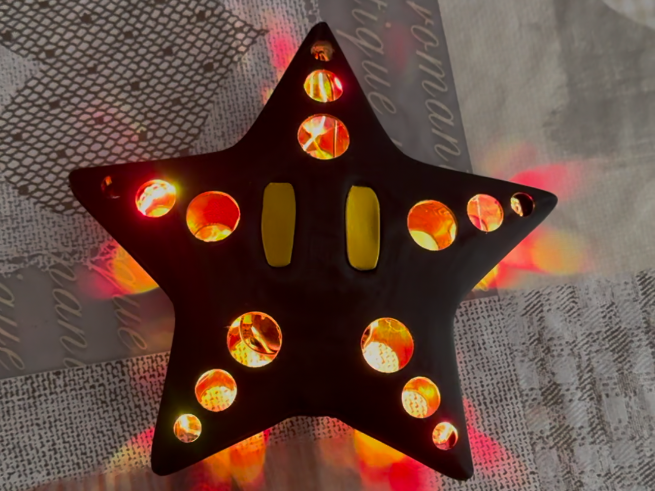 Mario's Super Star: LED-Enhanced Gaming Lamp