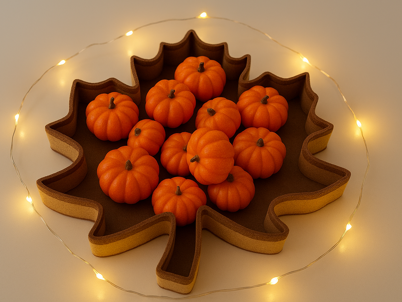 Herbstliche Dekoschale im Ahornblatt-Design
