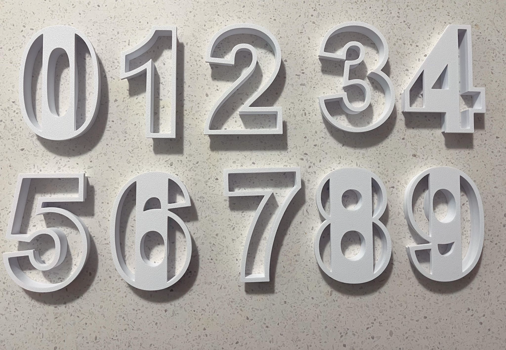 Cookie cutter numbers 0 to 9