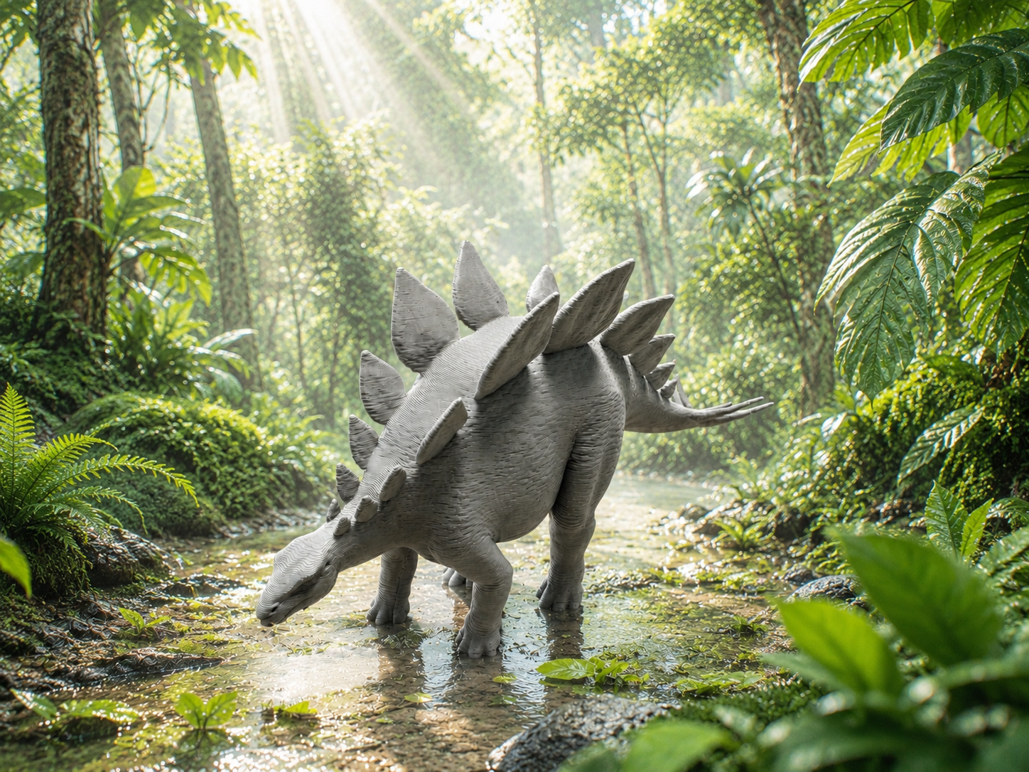 Realistic Stegosaurus Detailreicher Dinosaurier