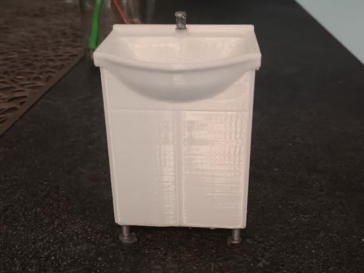 Sink in cabinet