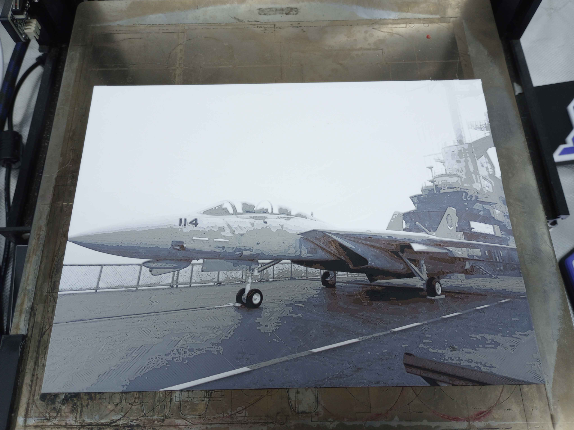 F-14A on a foggy morning - HueForge