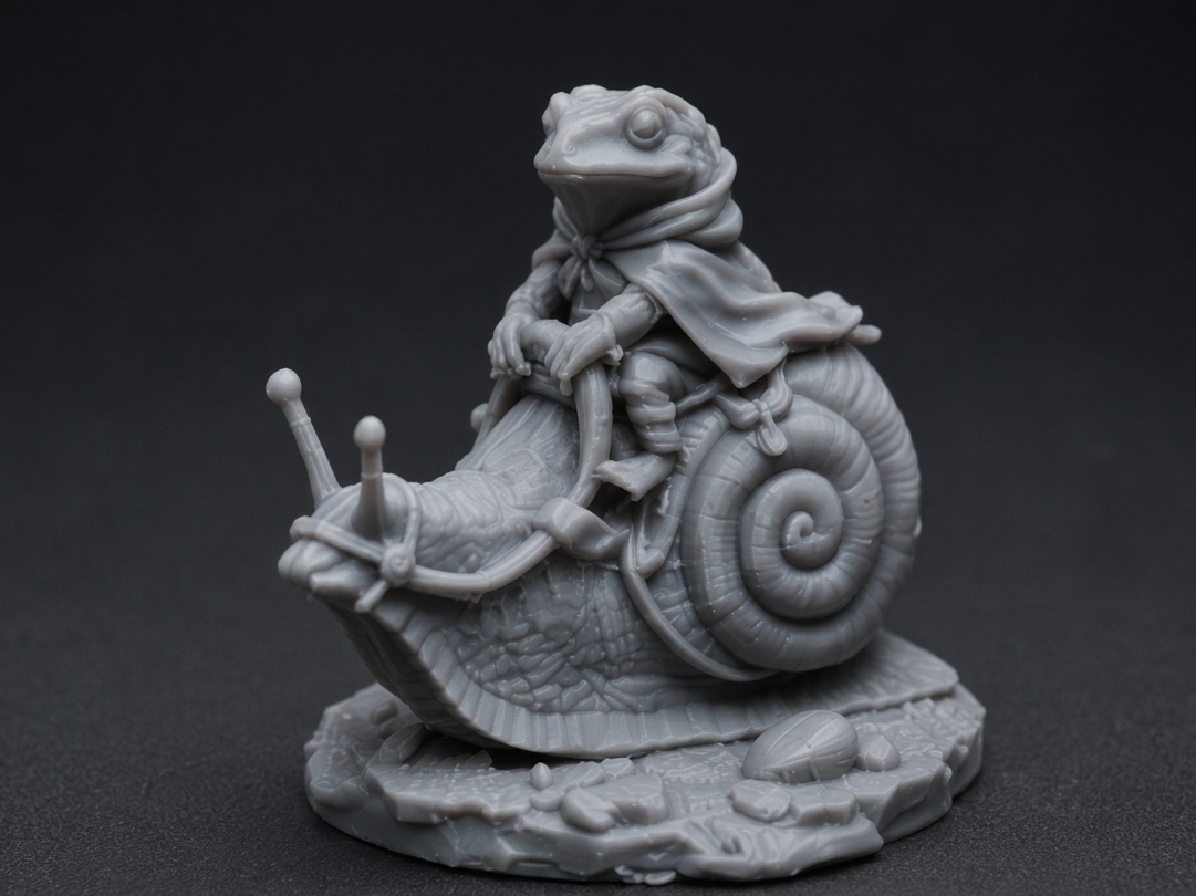 Frog on Snail Mount – Fantasy Miniature