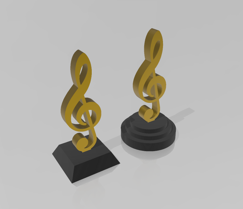 Simple easy print Music Trophy