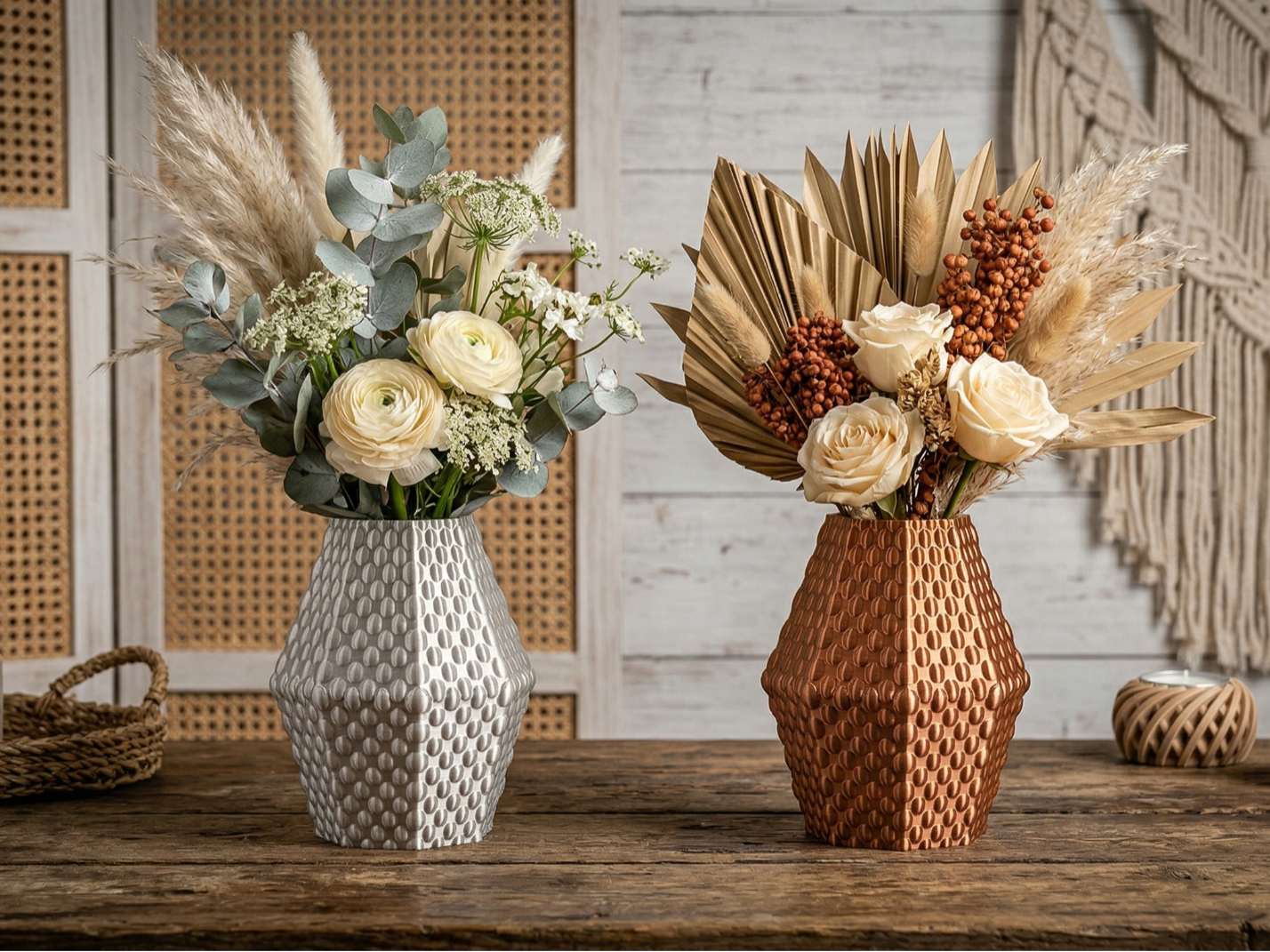 Textured Boho Geometric Vase