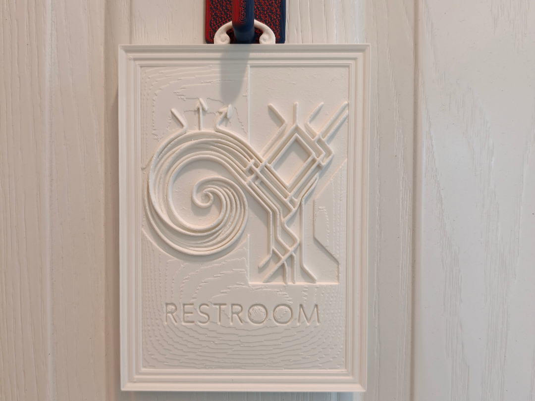 The Restroom Enigma: Abstract 3D Restroom Sign