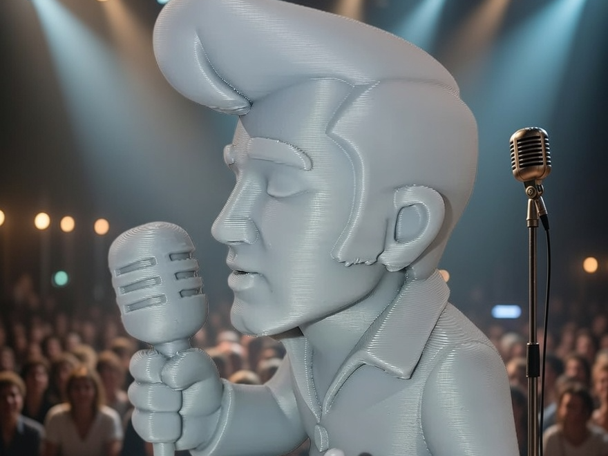Elvis Presley en concert pose assise - The KING