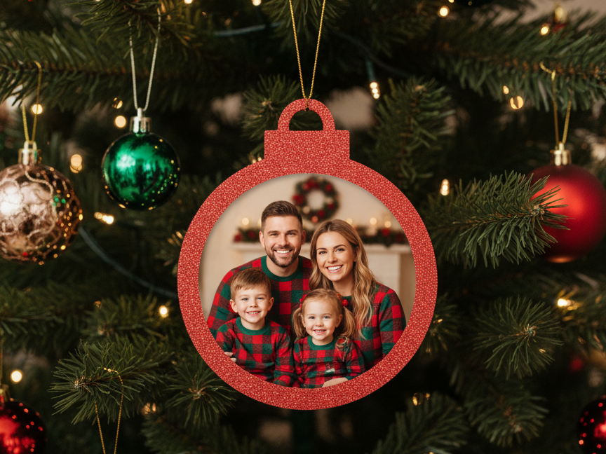 Christmas Bauble Photo Frame Ornament – Snap-Fit