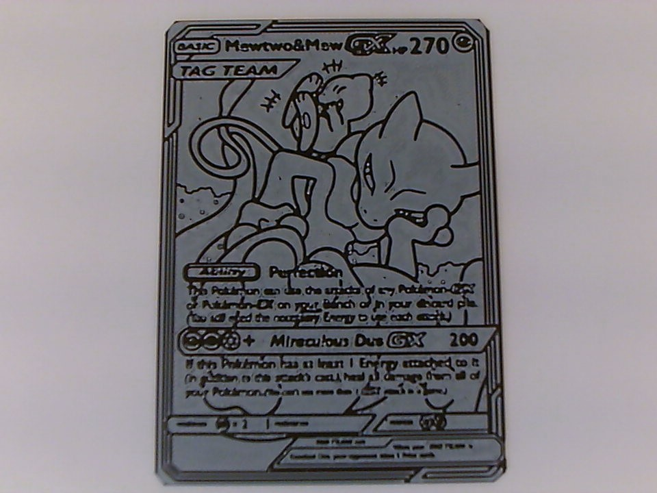 Mewtwo&Mew GX Tag Team Hueforge Black and White
