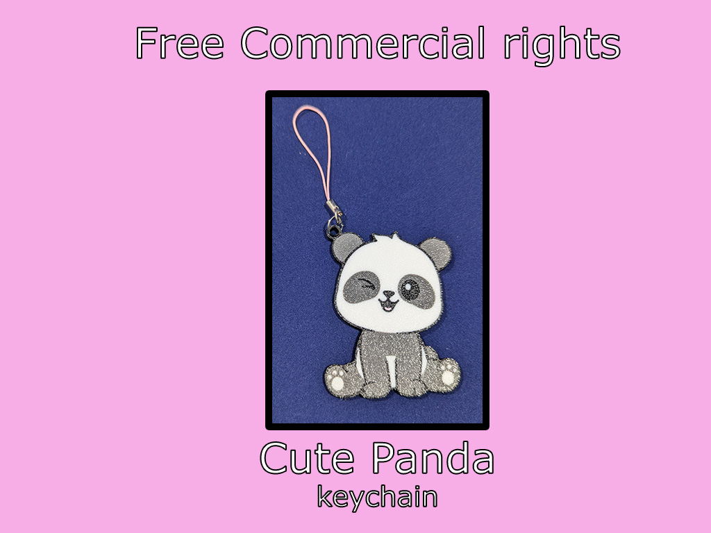Cute Panda key chain - Free commercial rights