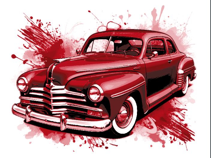 Hueforge Art - 1949 Plymouth Coupe Hotrod Blazing Red
