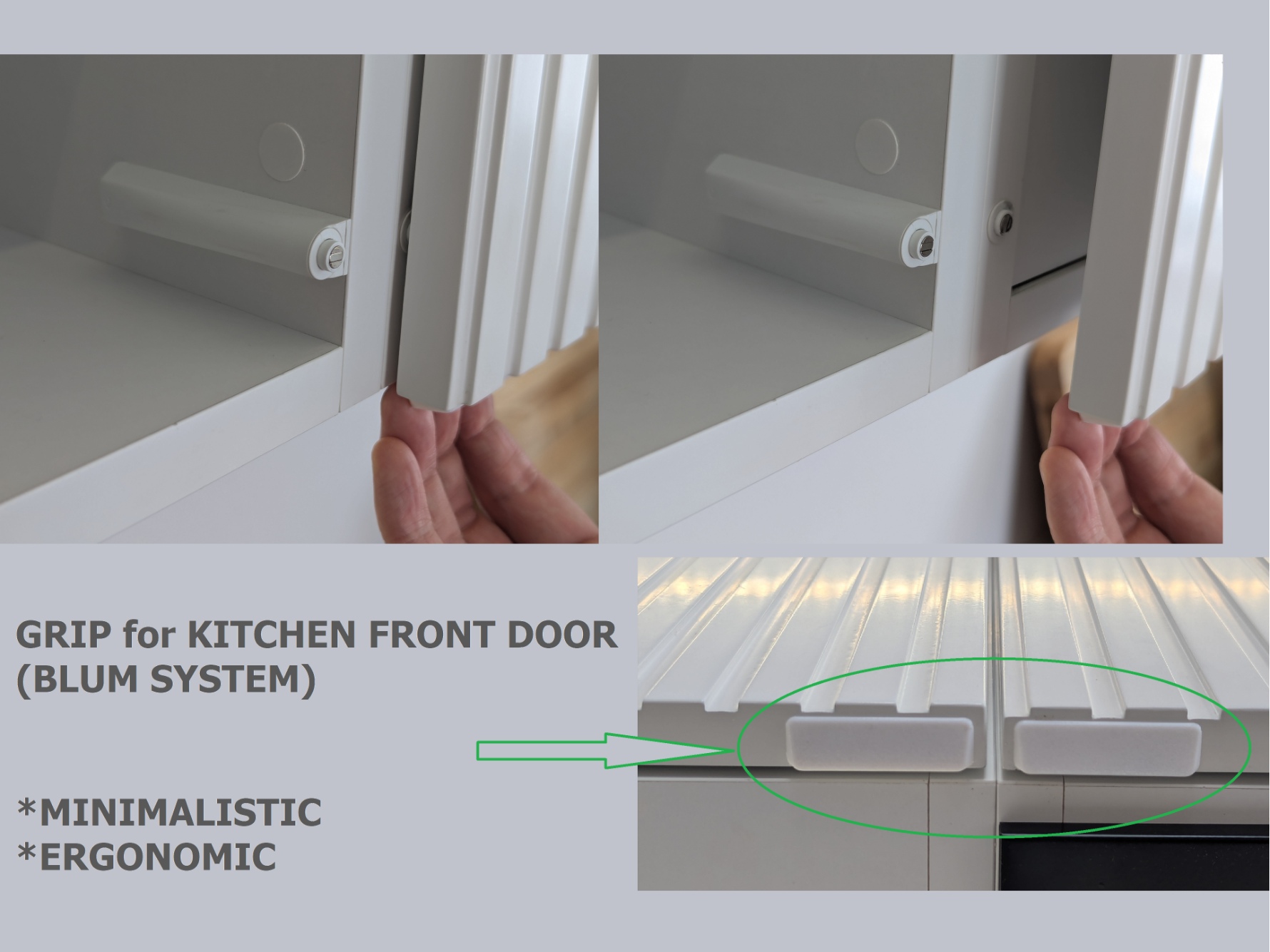 Grip_catch for kitchen front door (BLUM system)