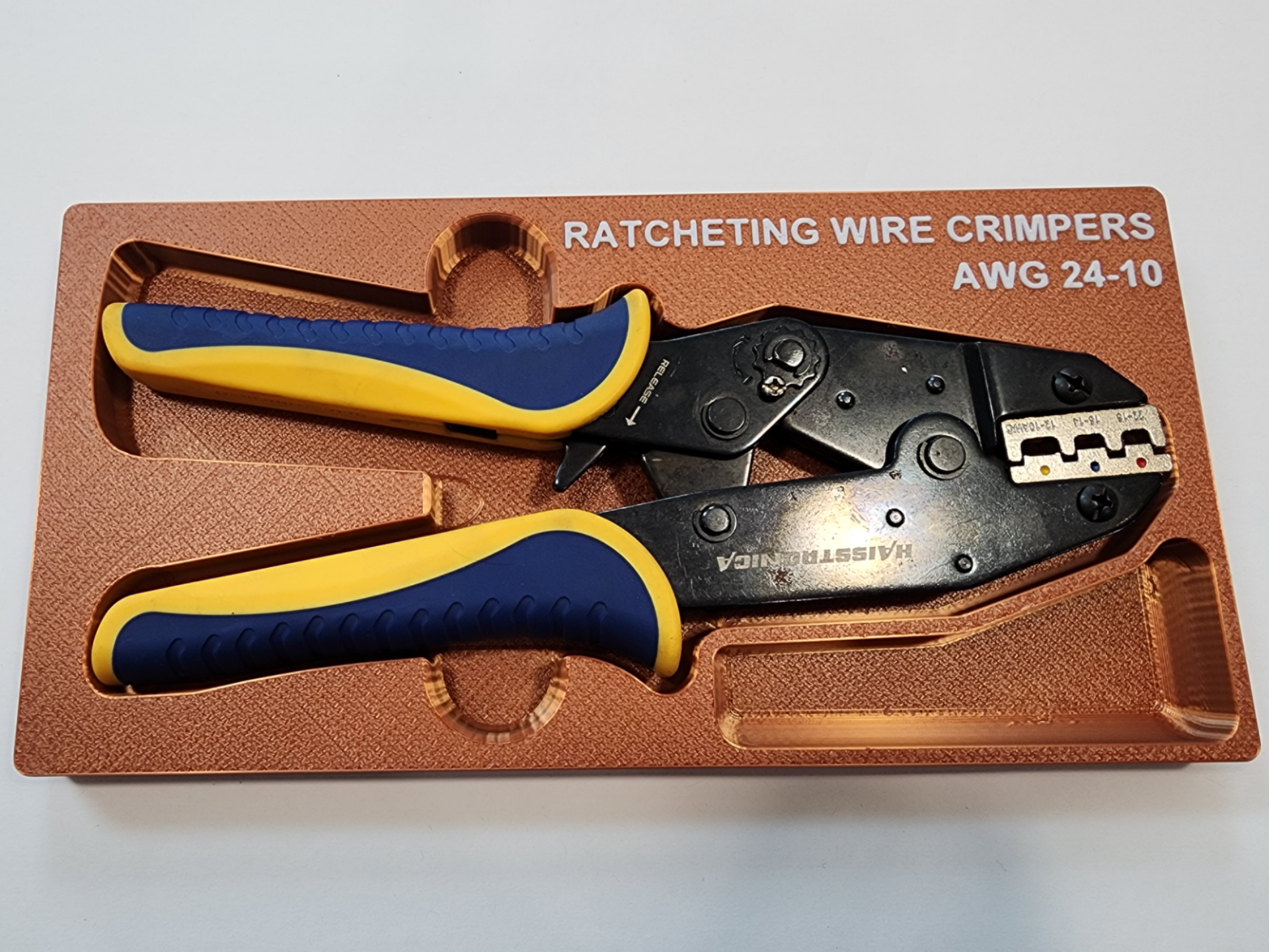 Ratcheting Wire Crimpers Gridfinity Tray