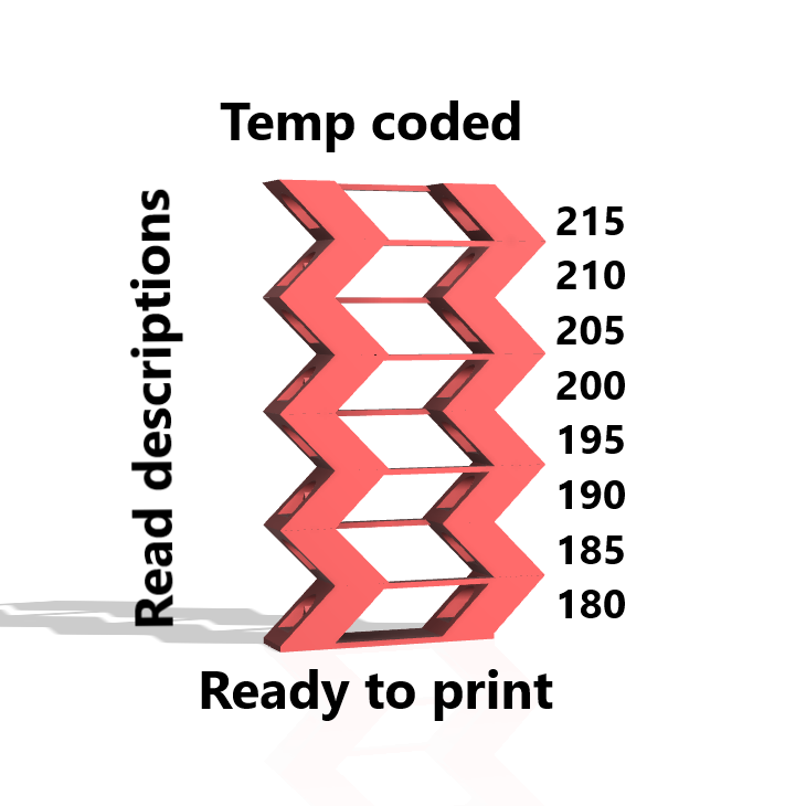 Temp tower ZIG-ZAG PLA 180-215