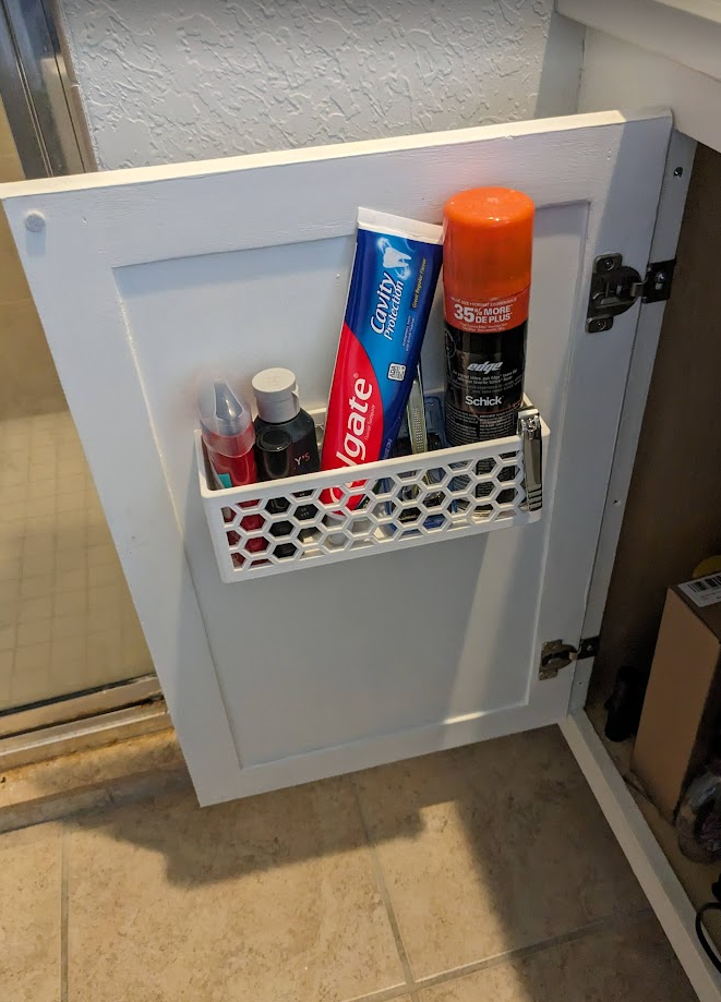 Cabinet Caddy - Cabinet Door Organizer Basket - Hexagon & Voronoi Version
