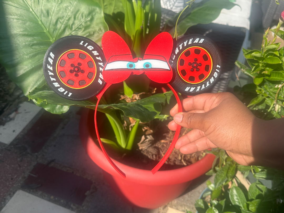 Spinning Lightning McQueen Disney Theme Park Ears