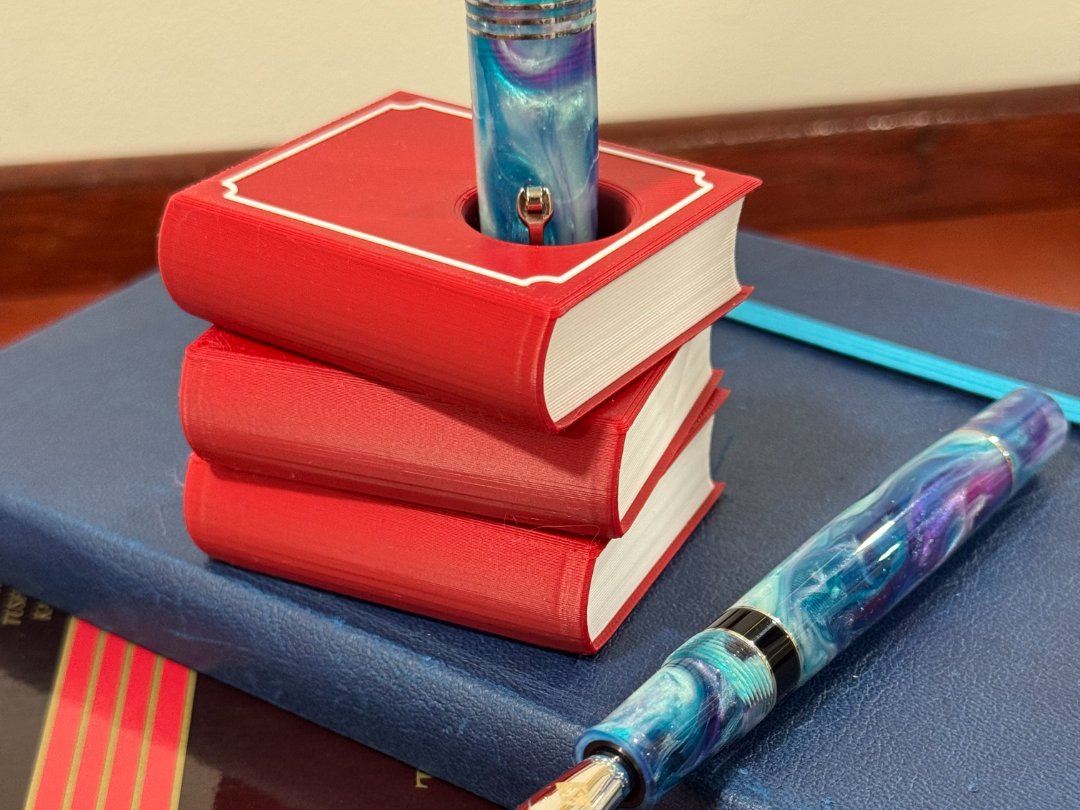 Stacked Books Pen Holder and Stand