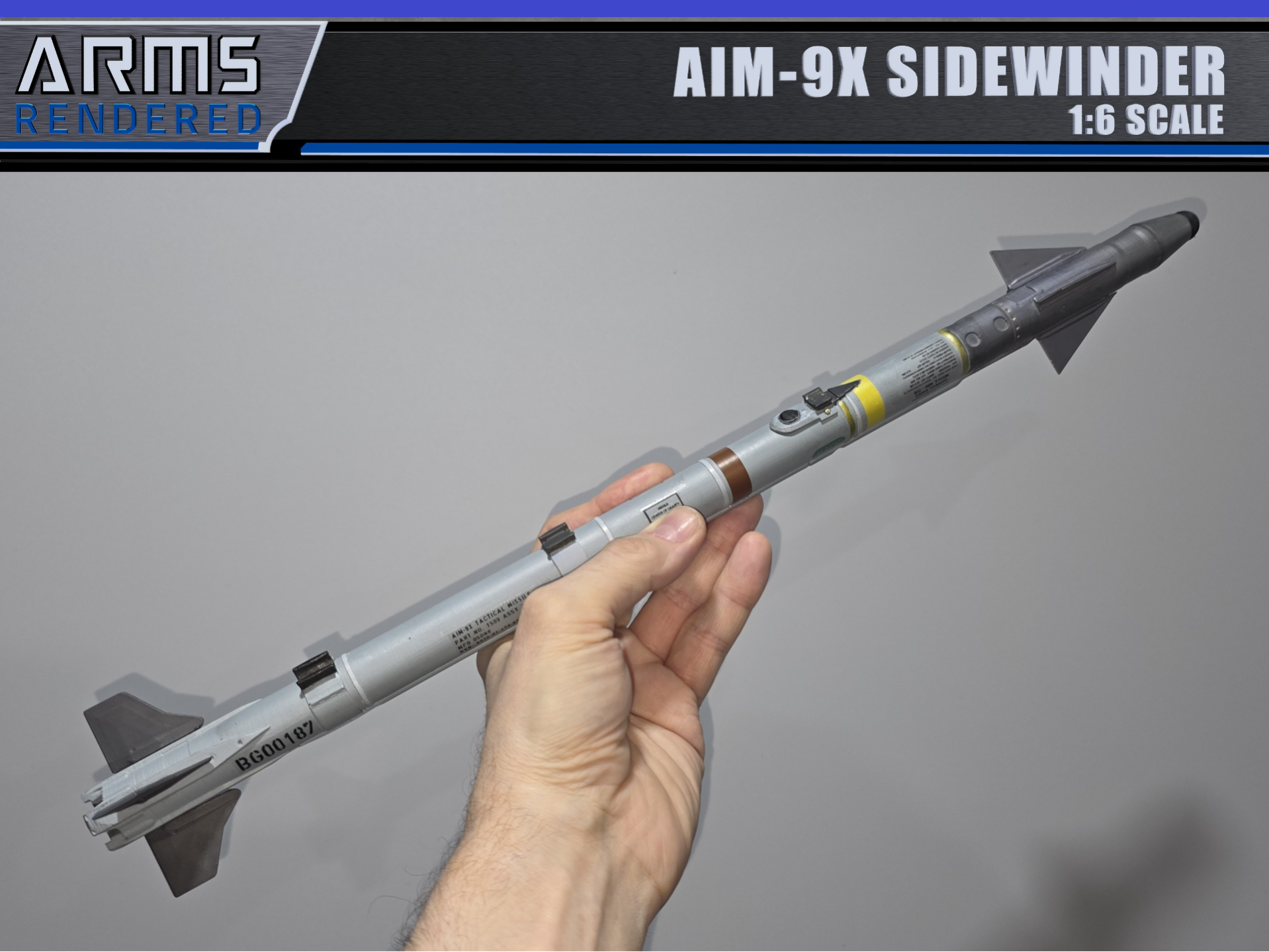 AIM-9X Sidewinder Missile 1:6th Scale-High Detail
