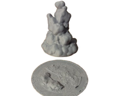 3D Smoke cloud marker with 3 inch Base template