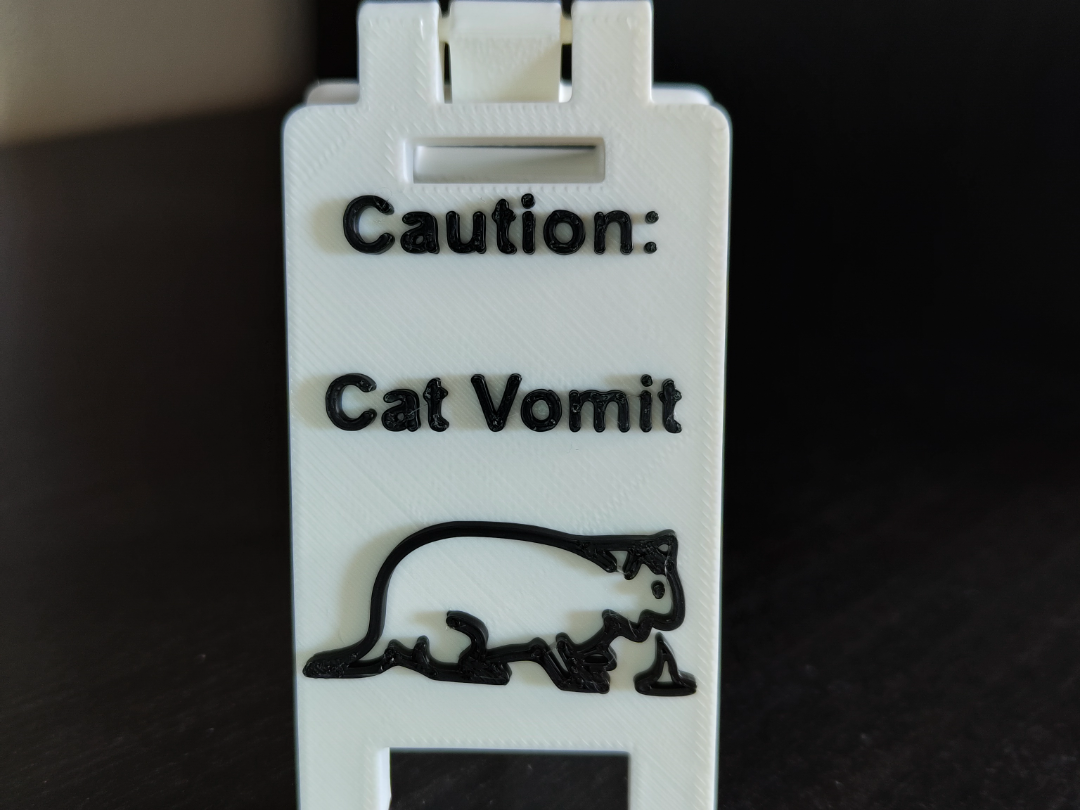 Mini Sign – "Caution: Cat Vomit"