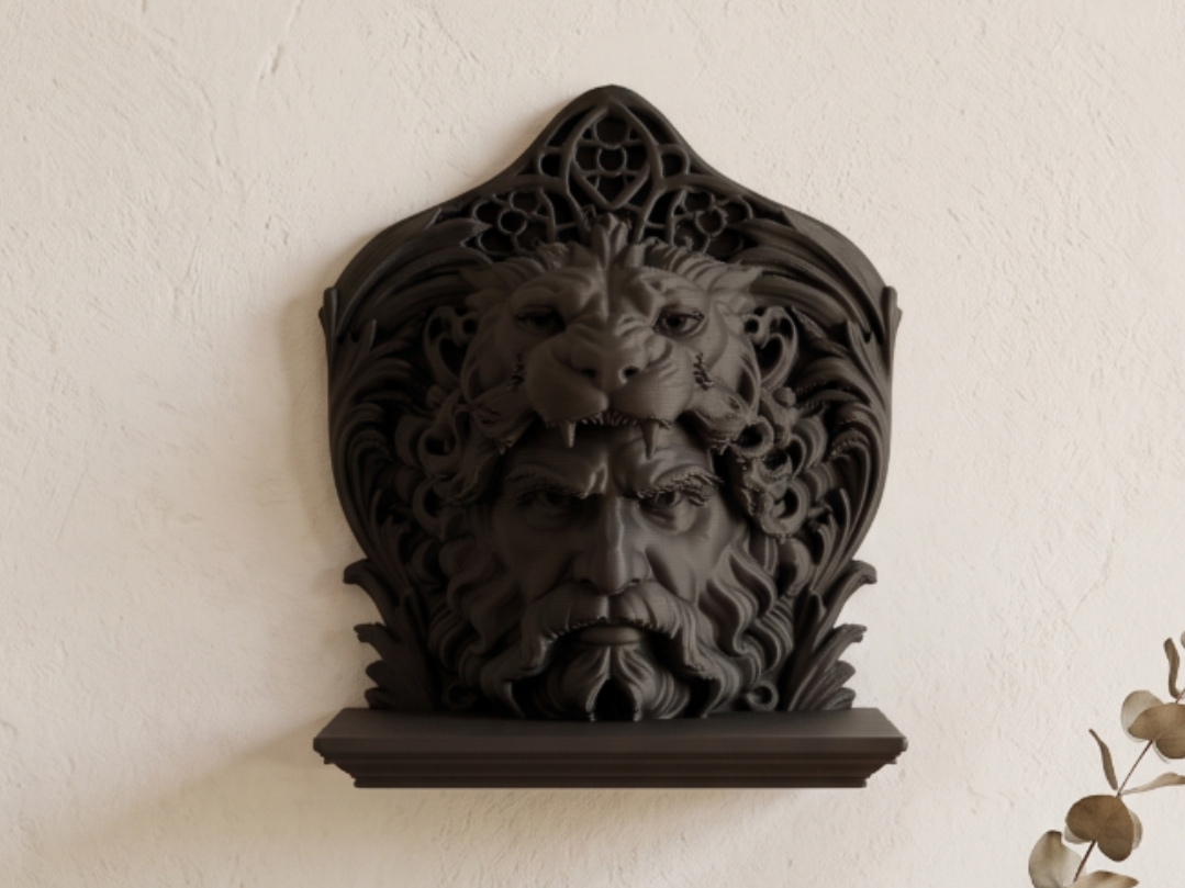 Hercules Nemean Lion Wall Crest Shelf
