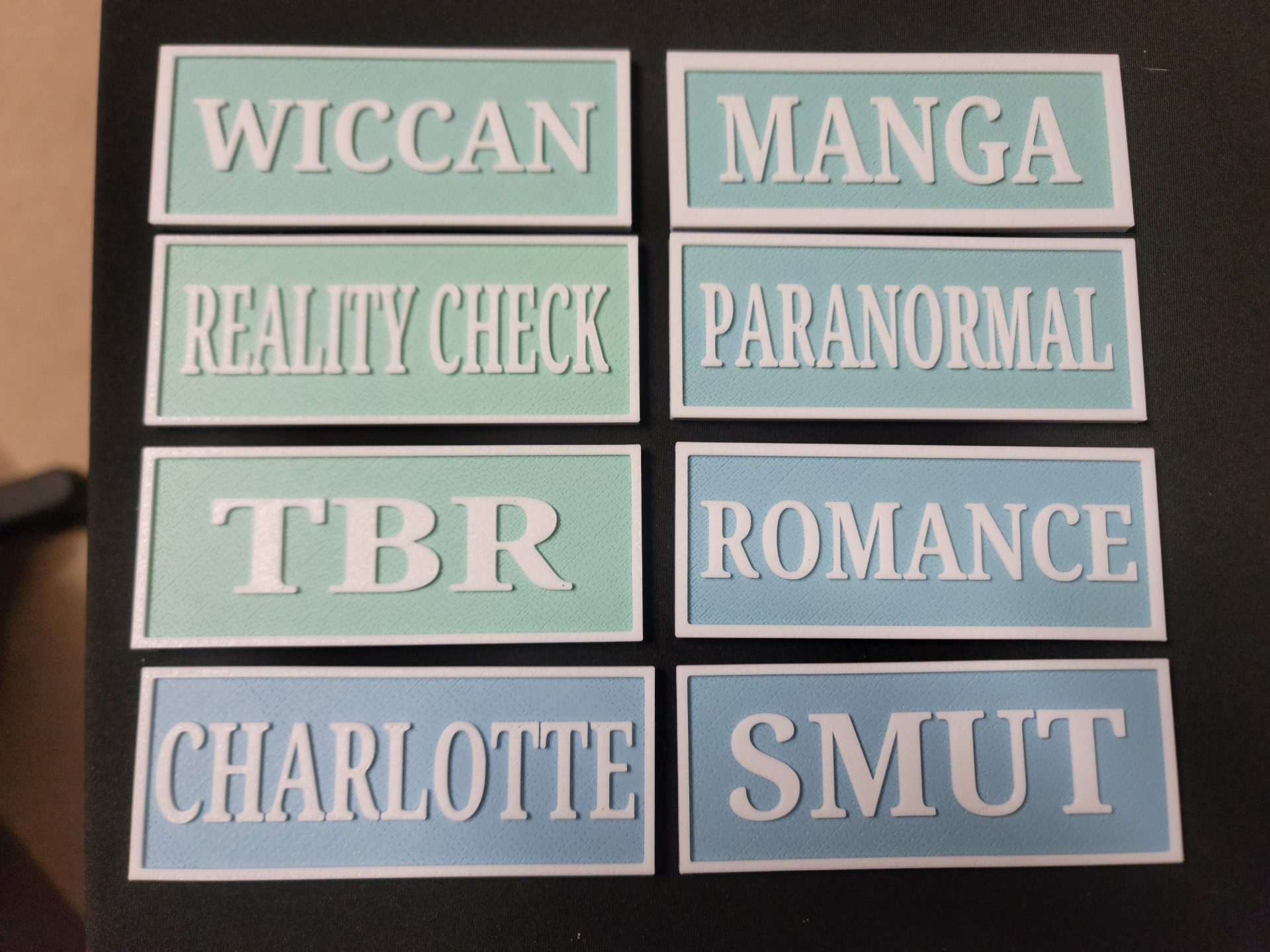 Simple Bookshelf Signs