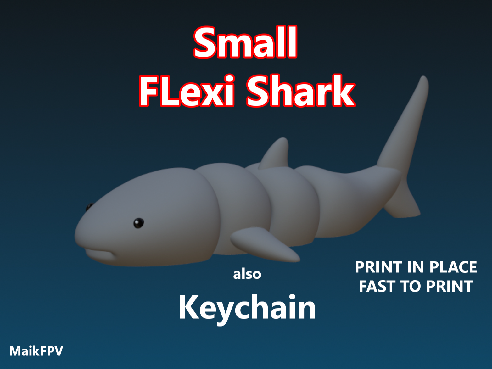 Cute Small Flexi Shark for decoration or keychain
