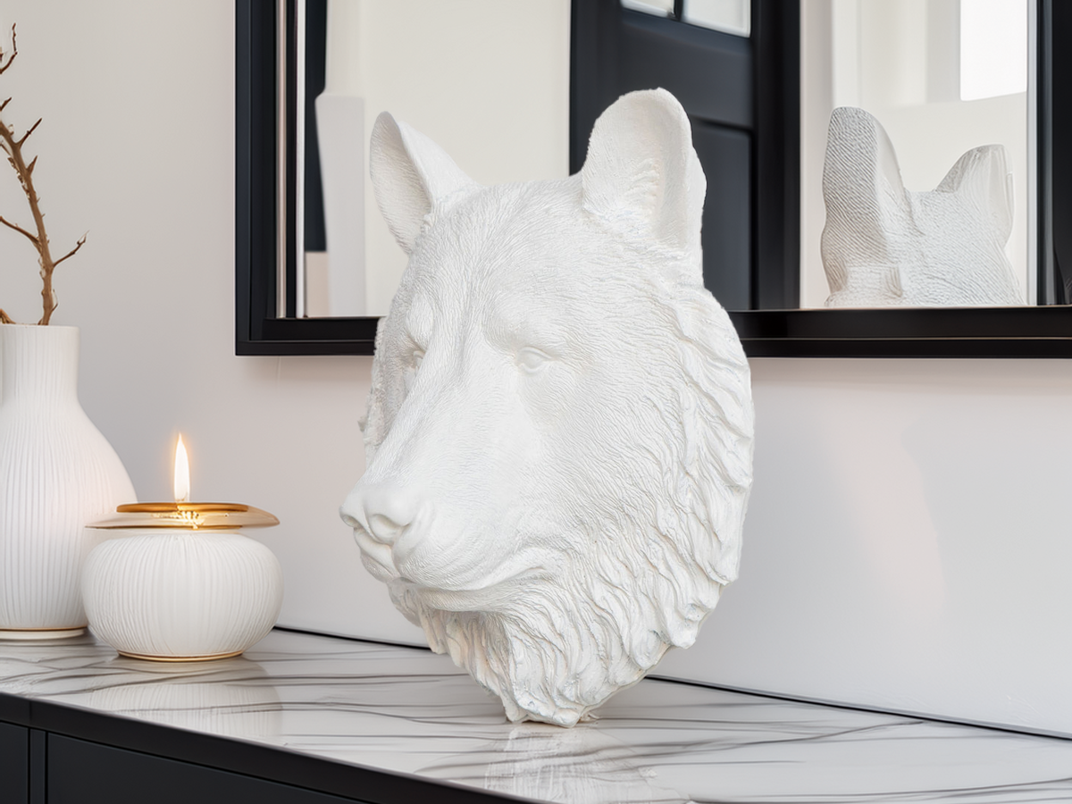 Bear Face Sculpture