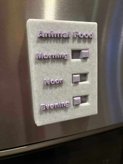 Animal Food Slider Reminder Morning, Noon, Evening
