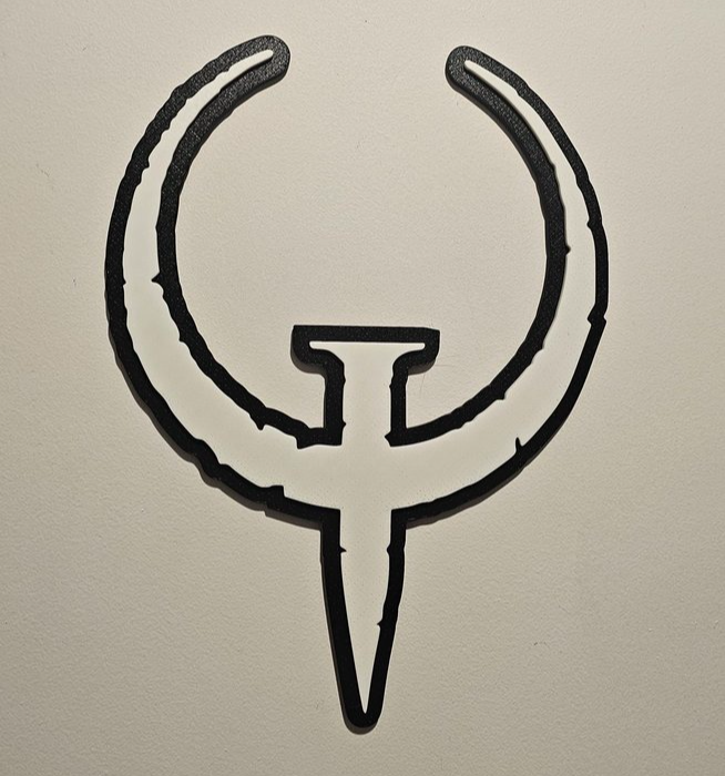 Quake logo wall art