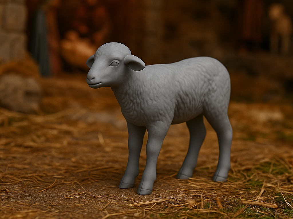Agnello realistico per natività presepe natale