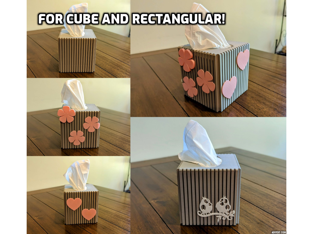 Vase Mode Tissue Box with Snap-in Adornments