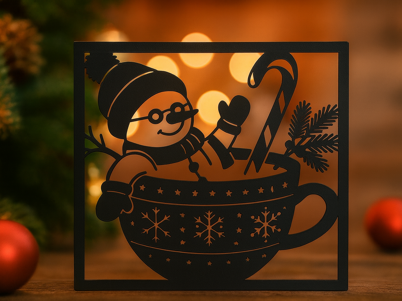 Schneemann in Tasse