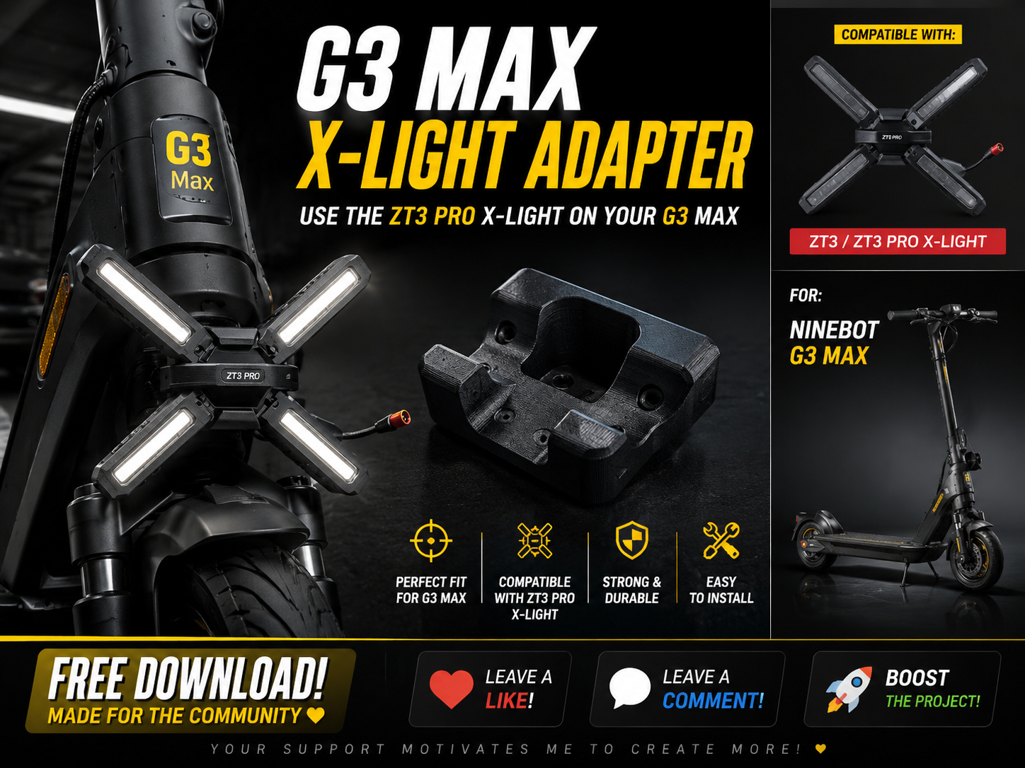 Ninebot Segway G3 MAX X Light Mount