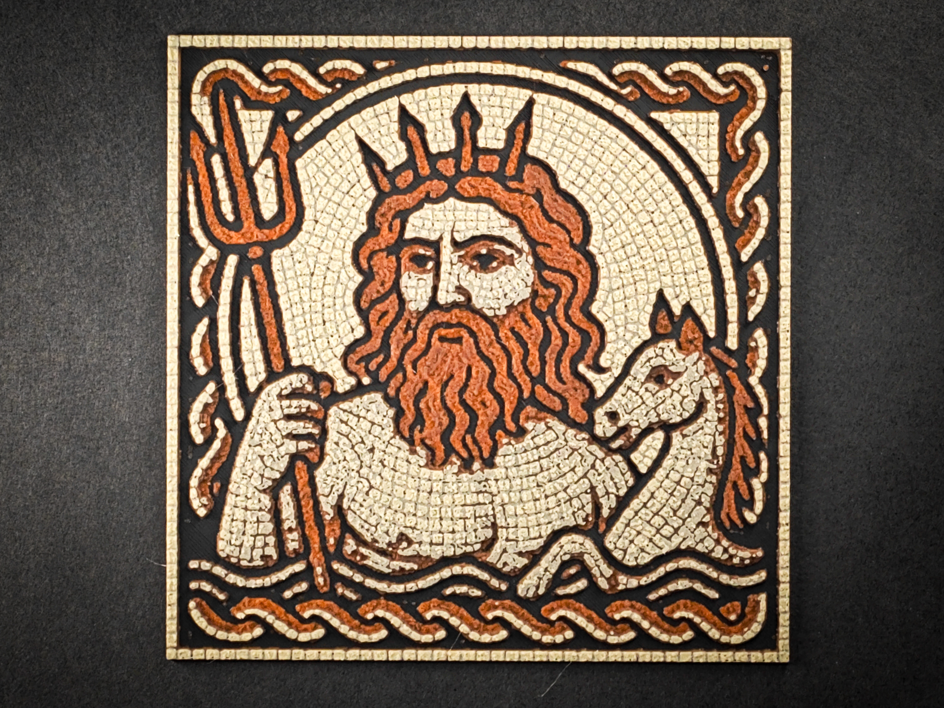 Roman God Mosaic - Neptune