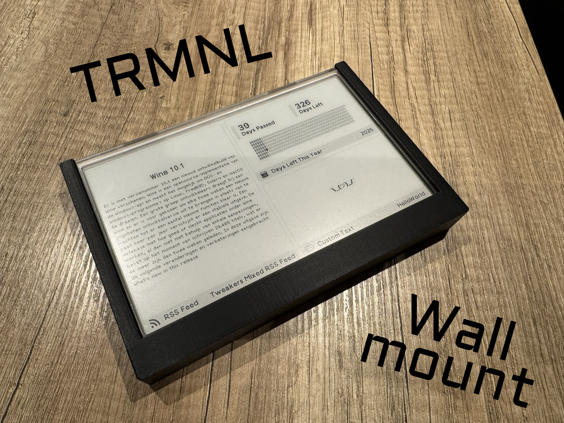 Wall mount for TRMNL (E-ink dashboard)