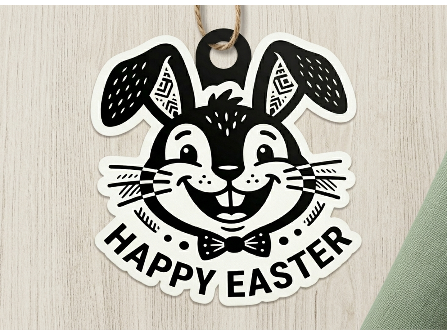 Cute Easter Bunny Ornament / Gift Tag