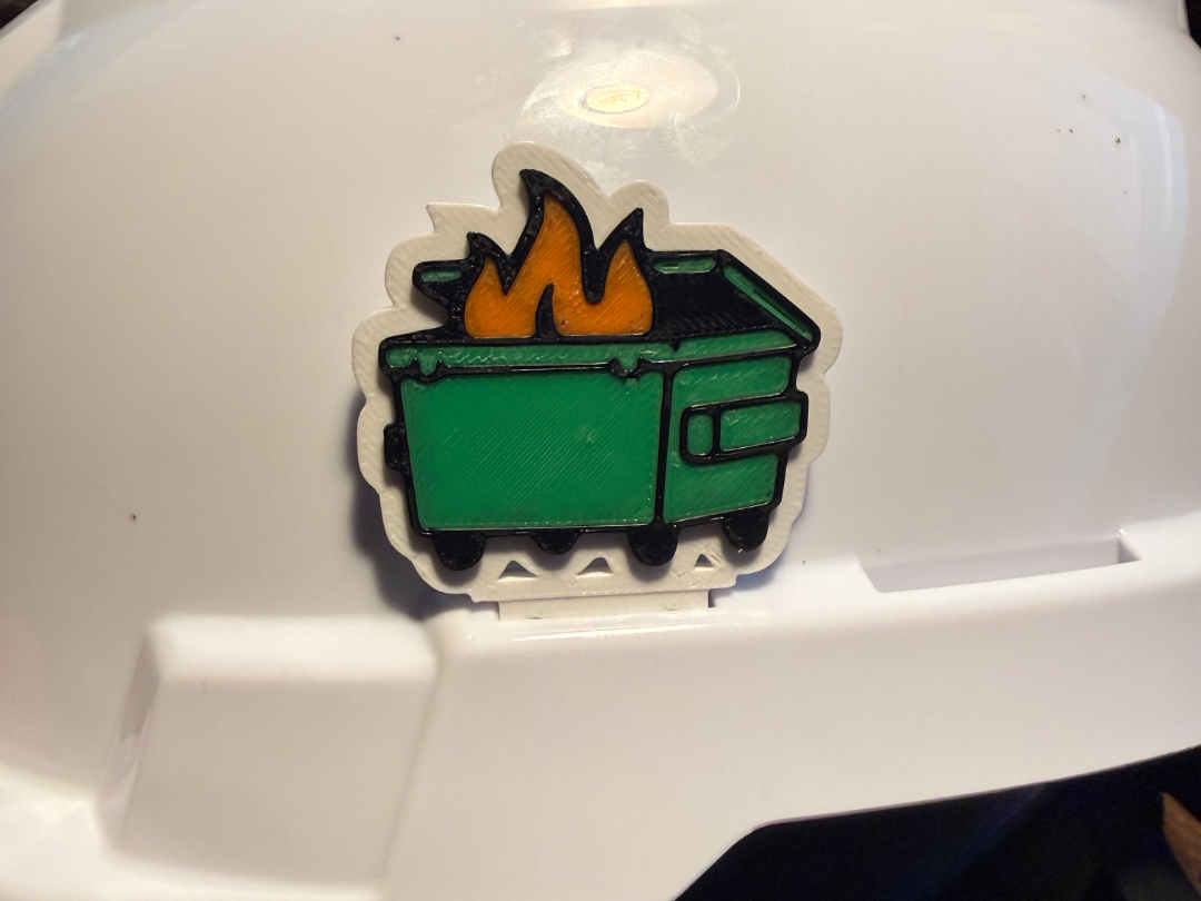 Dumpster fire hardhat helmet