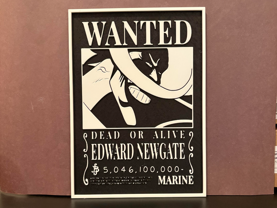 Edward Newgate Wanted Poster - One Piece Hueforge