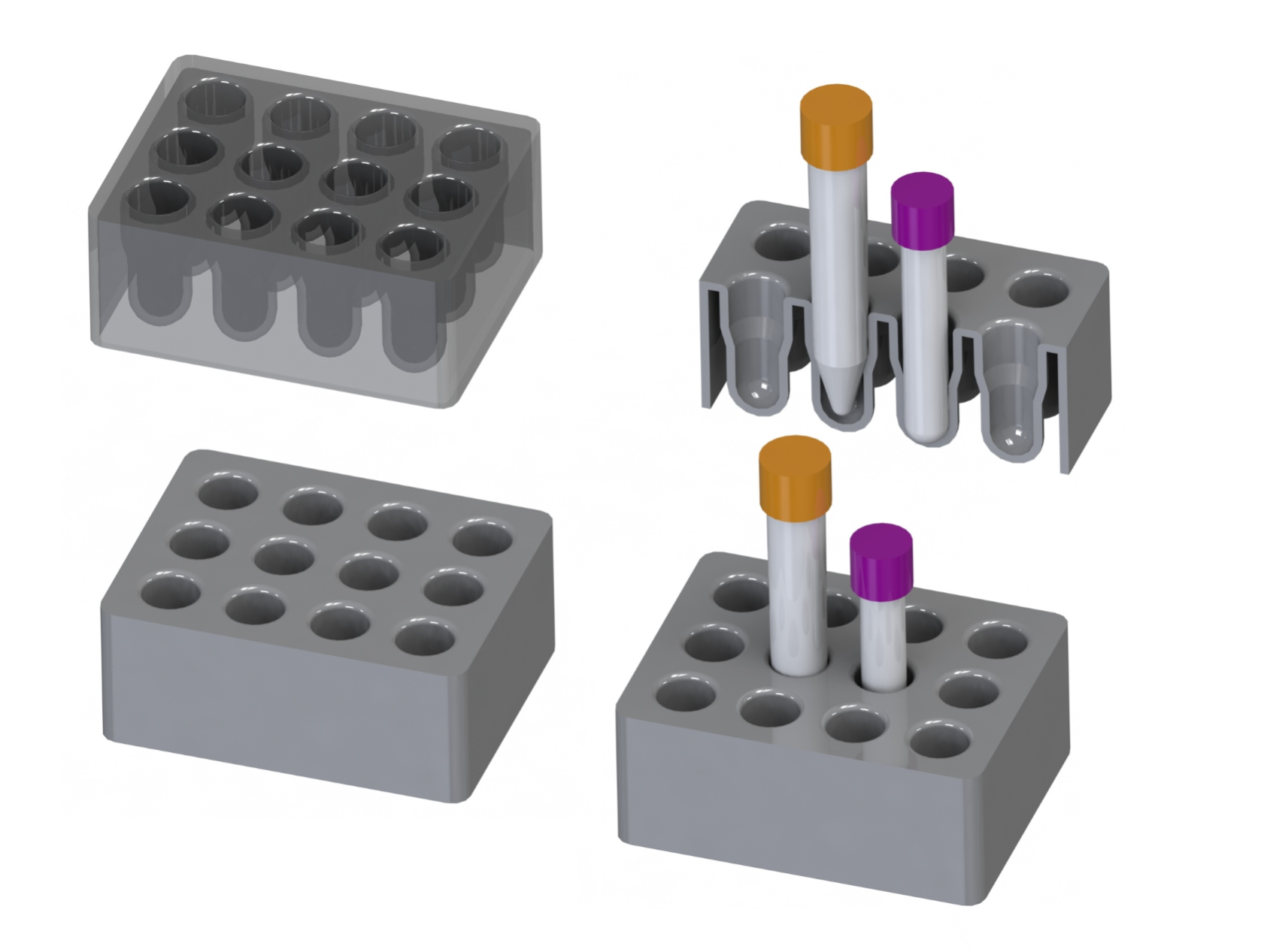 5x3 Tray: blood collection tubes -no support