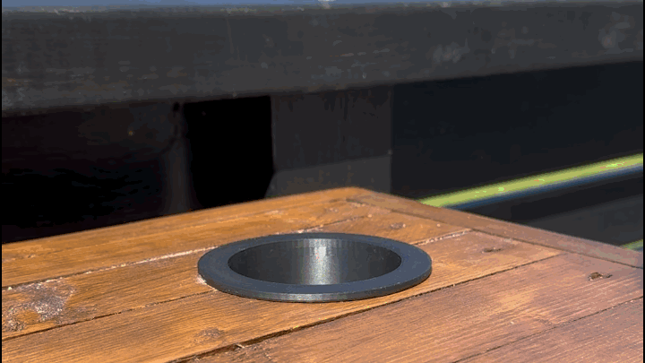 Holder for beer or other can - For table/bench