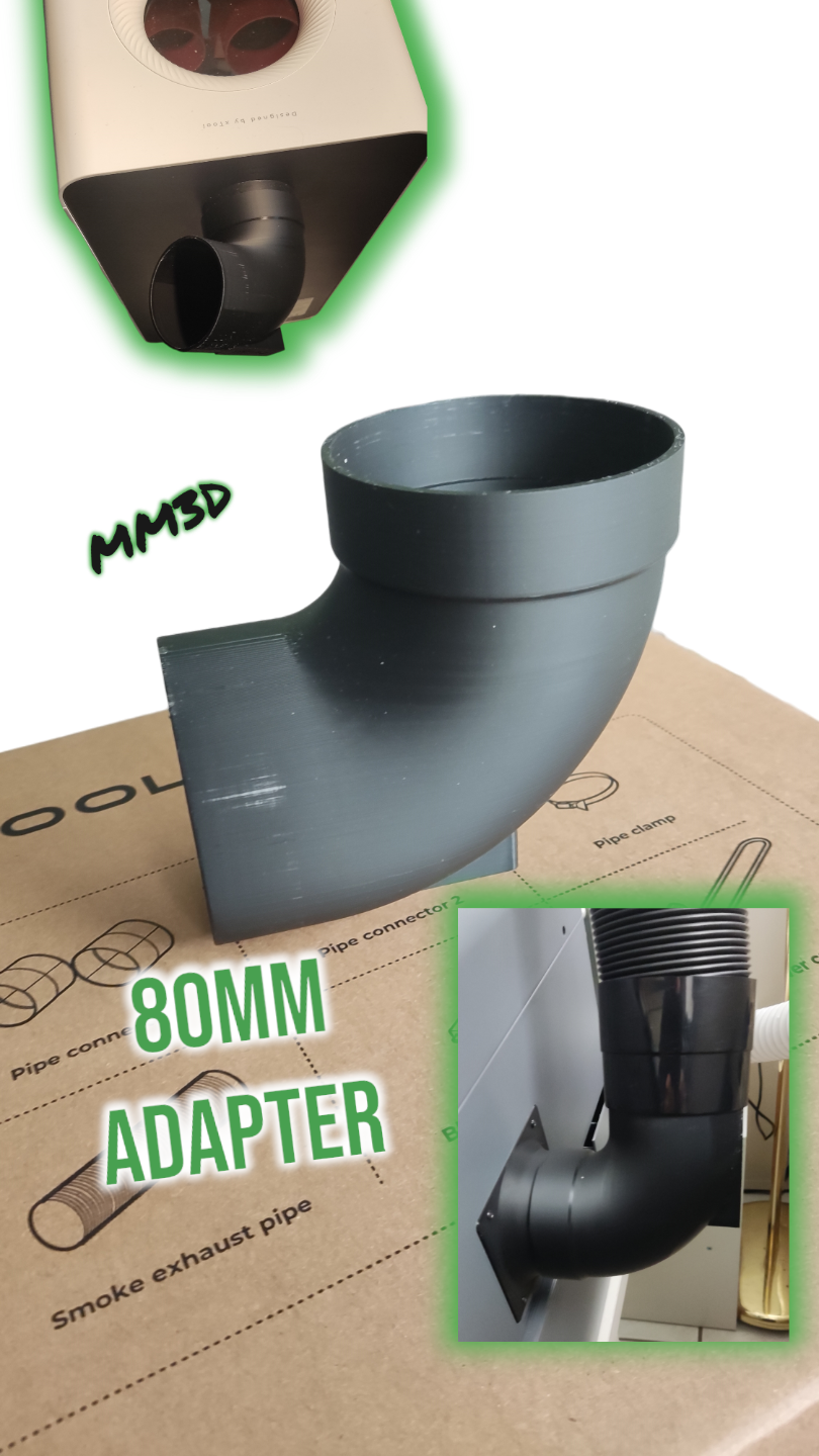 80mm 90-Degree Tube Adapter (e.g., AP2 Filter)