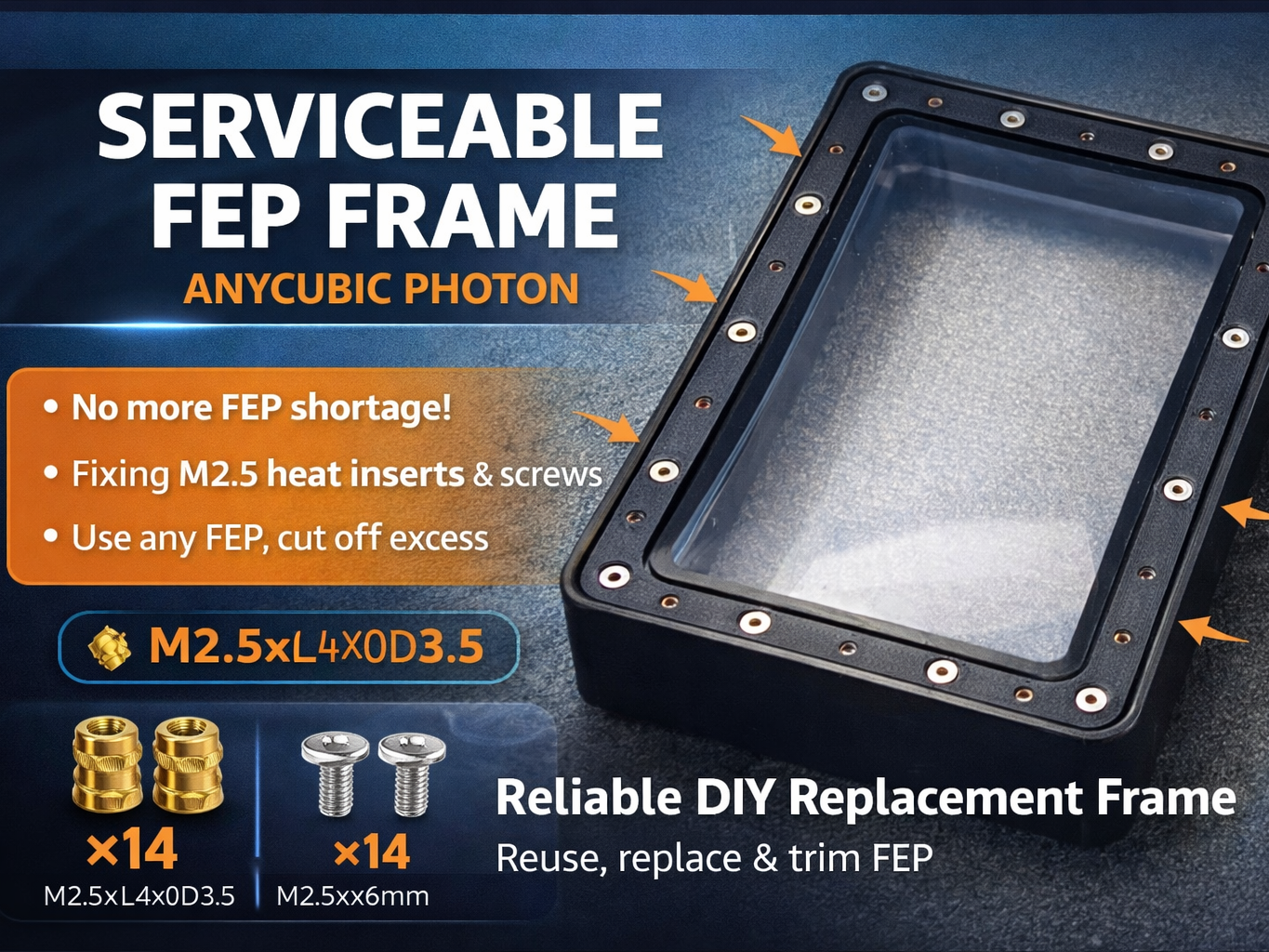 Serviceable FEP Frame – Anycubic Photon  Mono