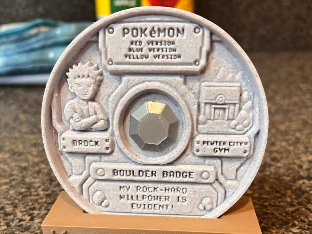 Pokémon Magnetic Boulder Badge Collector Display
